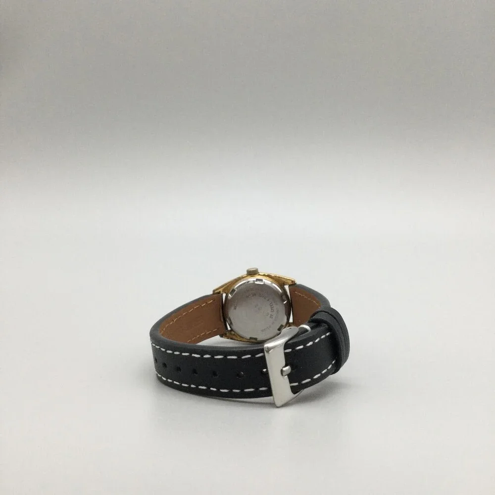 Vintage Seiko 5 Automatic 17j Womens Watch 23mm Gold Tone 4206-0339 Leather